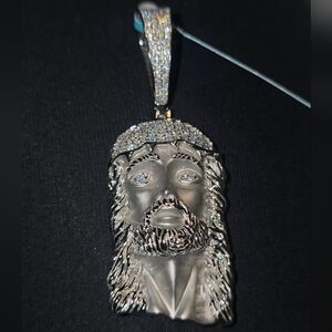 💎 Iced Out Jesus Piece Pendant – Moissanite | 925 Silver (Rhodium Plated) 💎